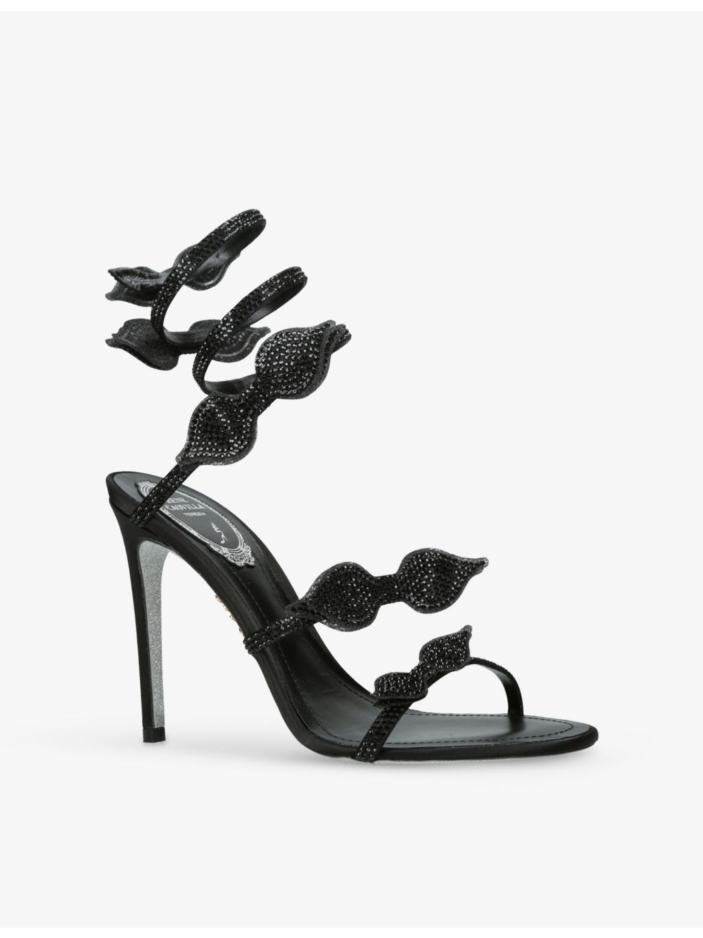 Cleo Bow-Strass 105 Embellished-Satin Heeled Sandals - 3