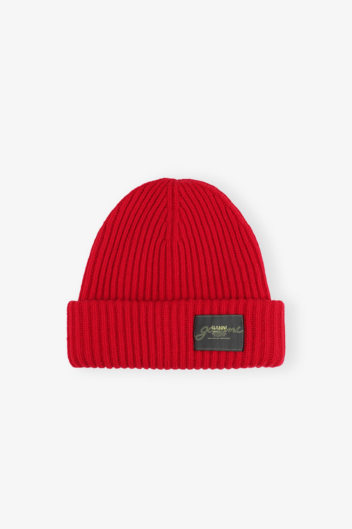 RED STRUCTURED RIB BEANIE - 1