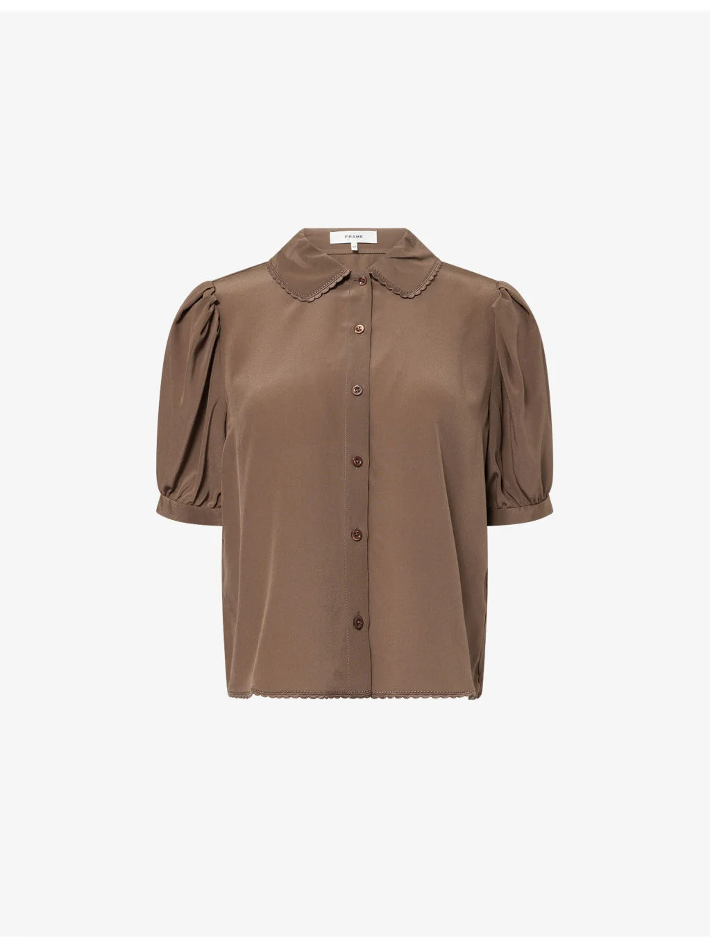 The Prim Scalloped-Edge Silk Blouse - 1