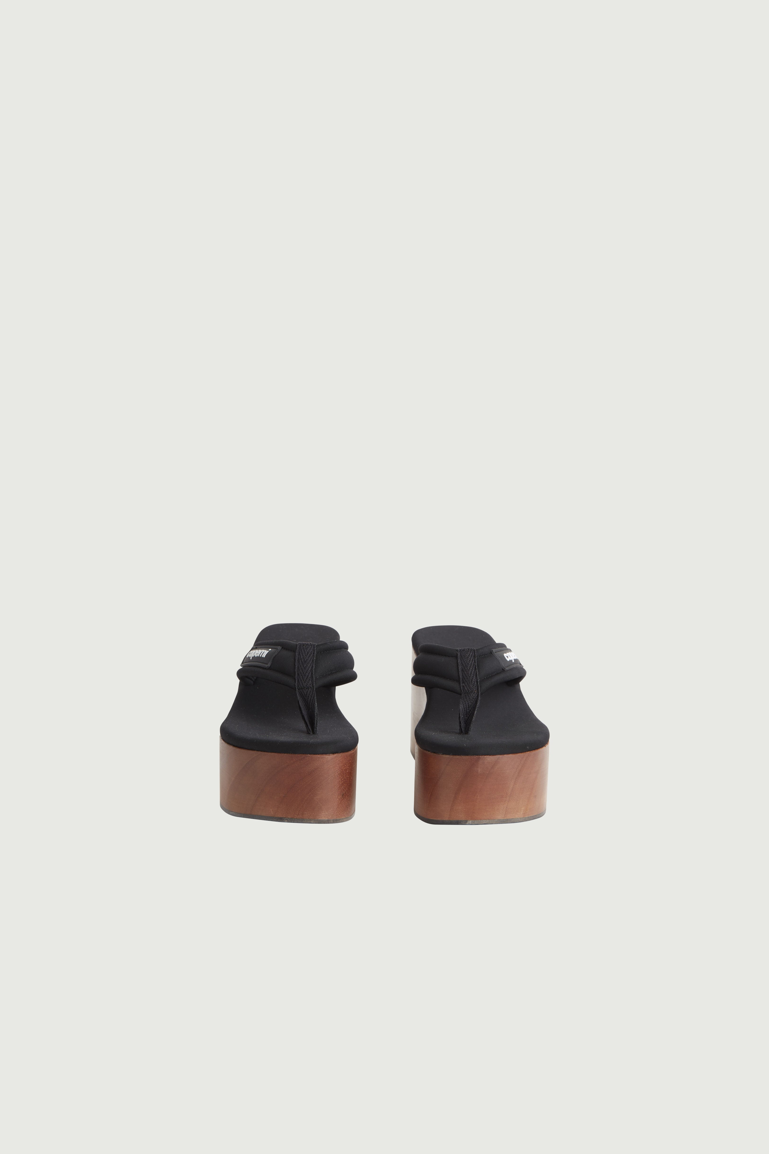 Wooden Branded Wedge Sandal - 4