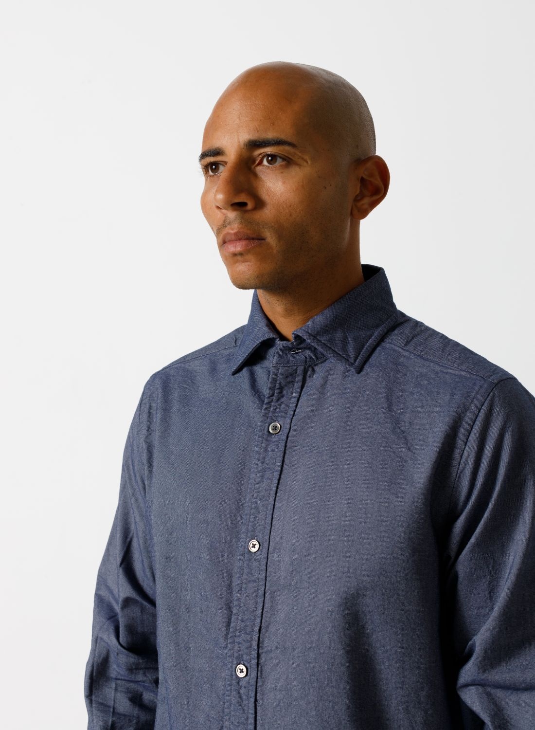 British Officers Shirt in Navy - 3