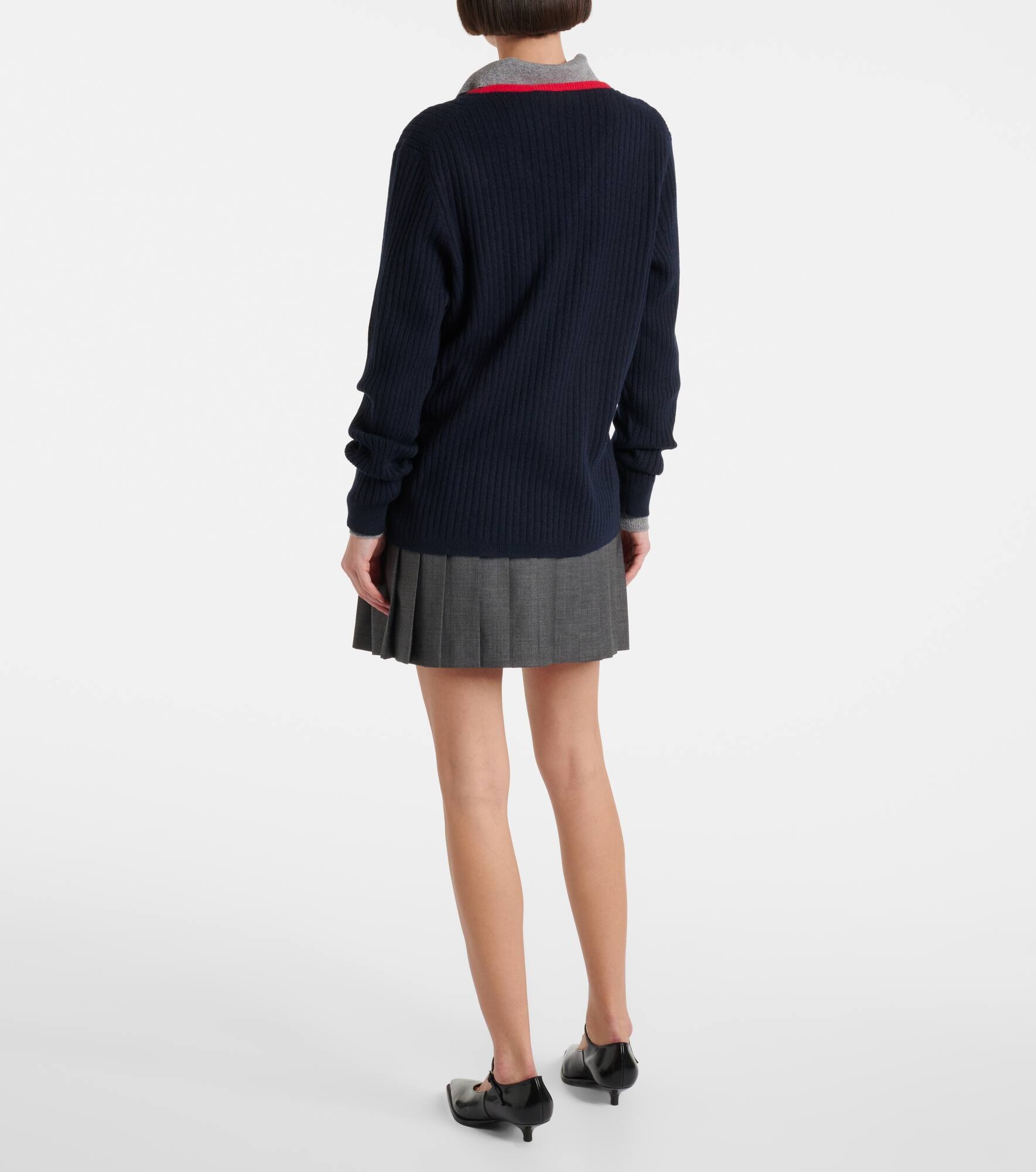 Ribbed-knit cashmere sweater - 3