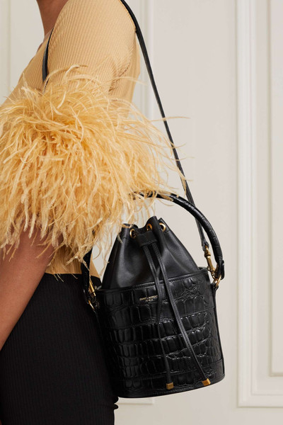 SAINT LAURENT Bahia croc-effect leather bucket bag outlook