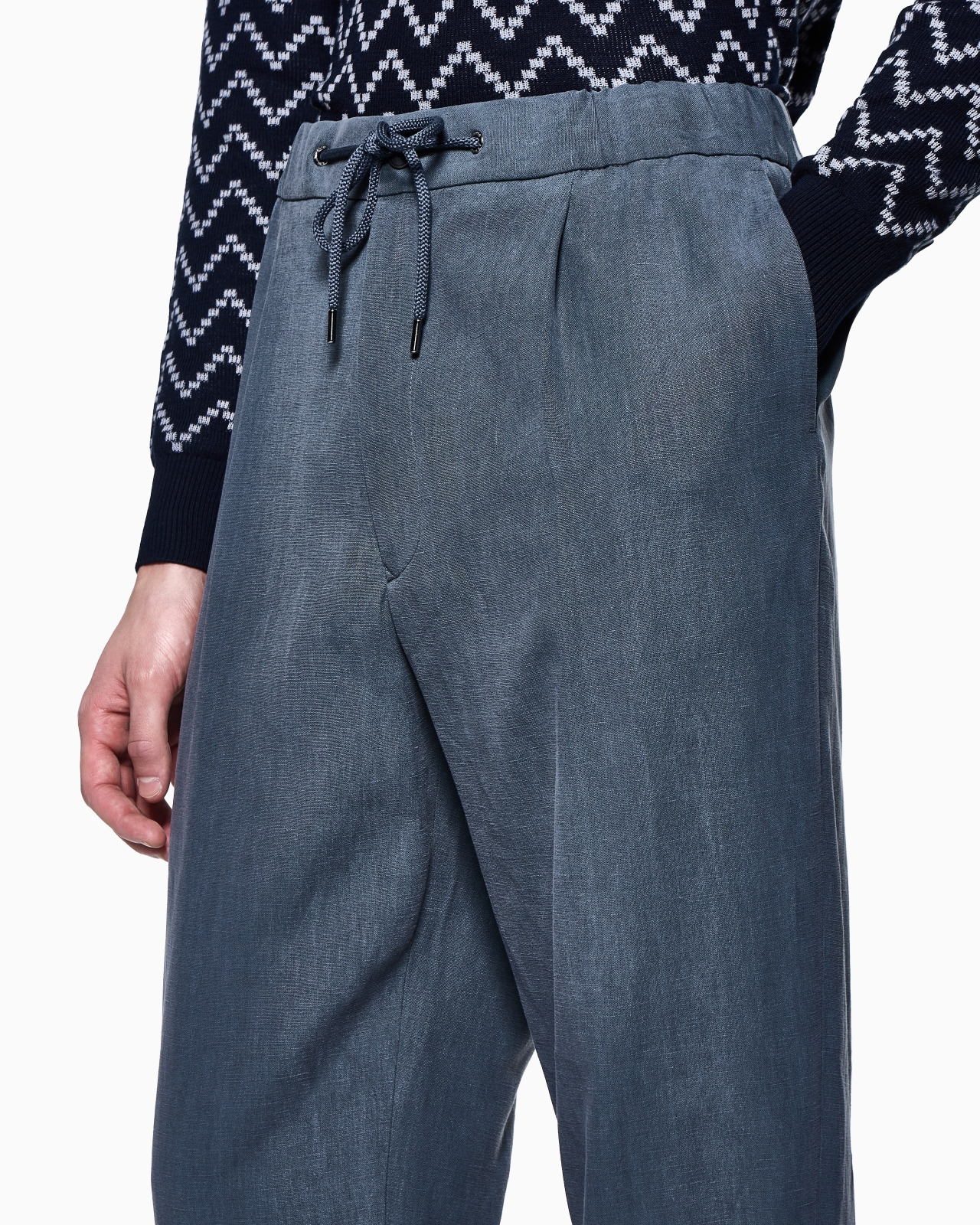 SINGLE-PLEAT, LINEN-CANVAS TROUSERS - 5