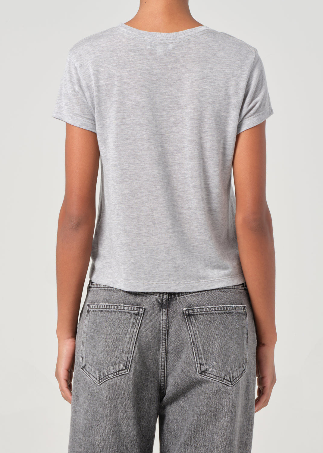 ADINE SHRUNKEN TEE IN GREY HEATHER - 3