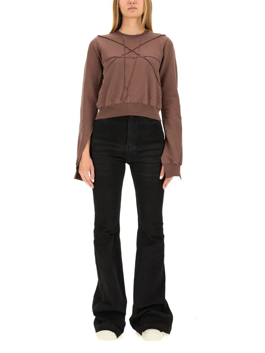 RICK OWENS DRKSHDW CROPPED SWEATSHIRT - 1