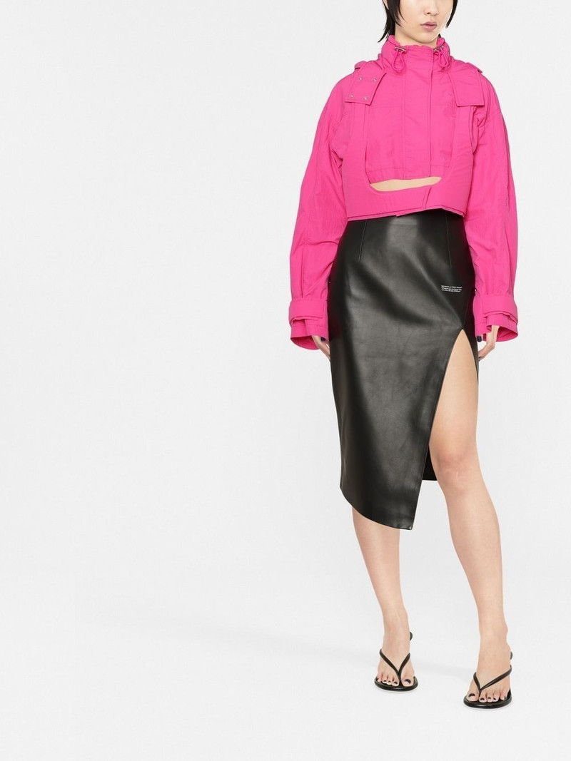 Off-White side-slit leather skirt outlook