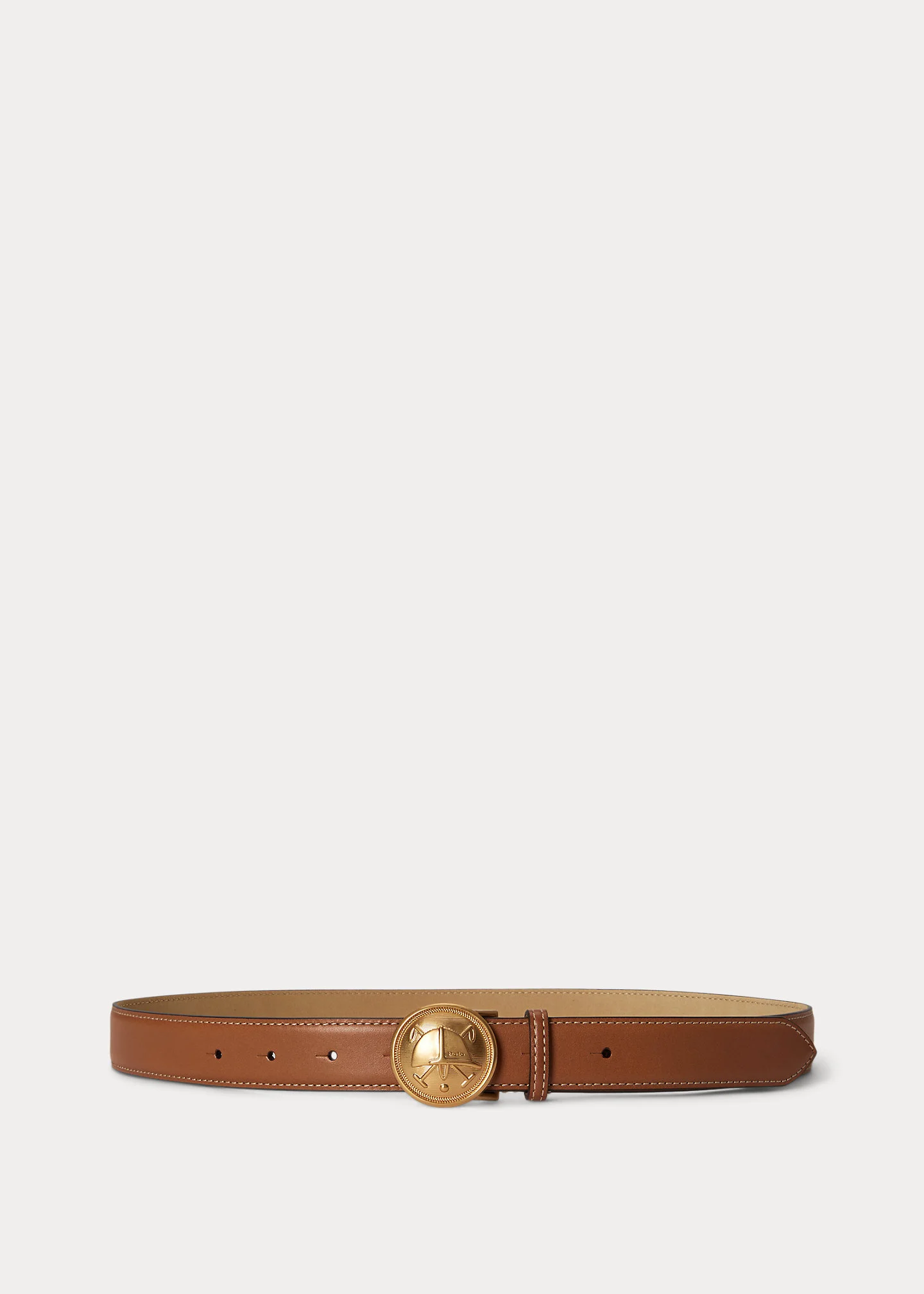 Crest Plaque-Buckle Leather Belt - 1