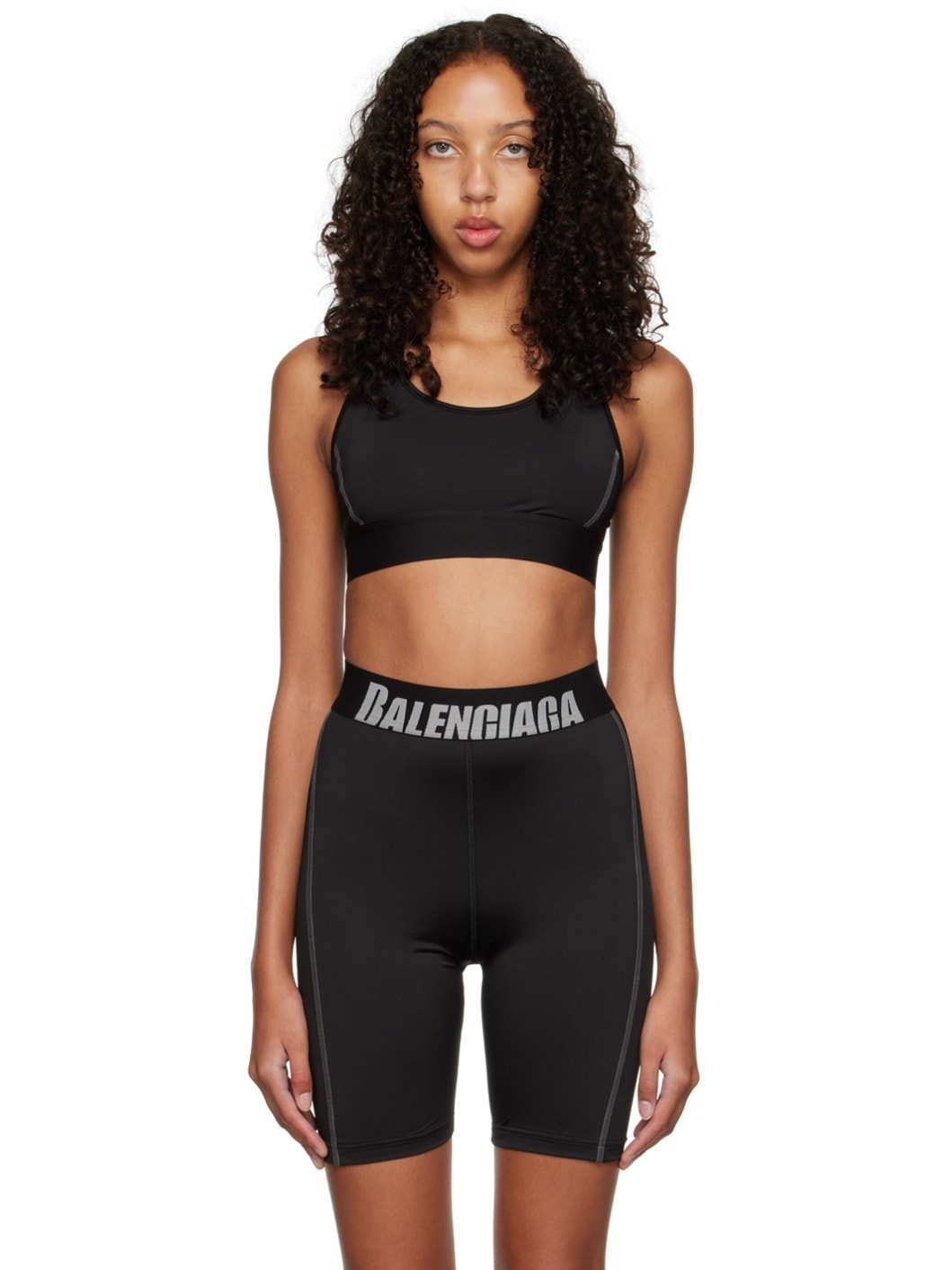 Stretch cotton-jersey sports bra