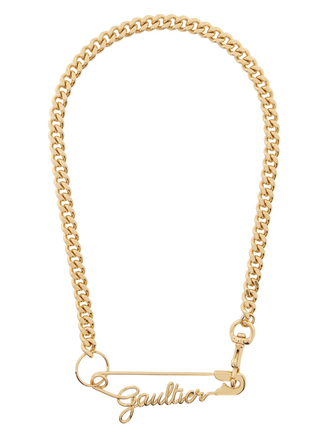 Gold 'The Gaultier Safety Pin' Necklace - 1
