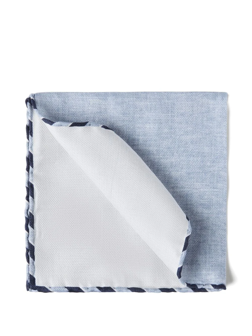striped-trim silk pocket square - 1