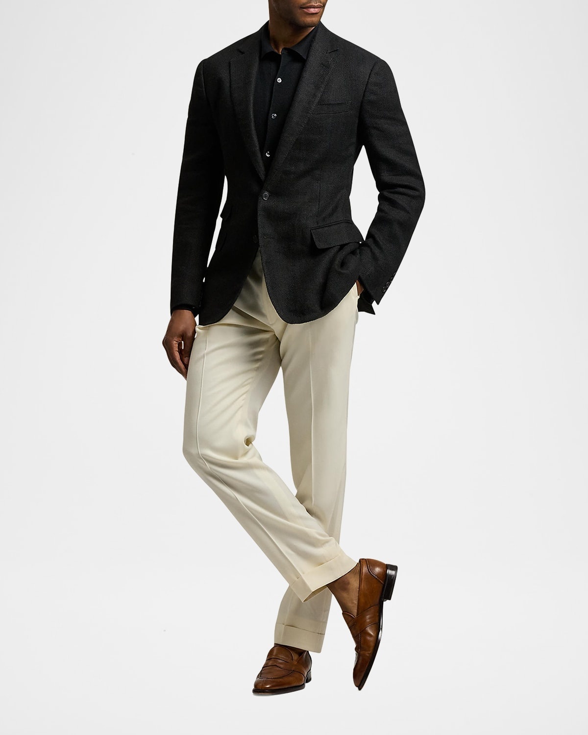Men's Kent Herringbone Two-Button Sport Coat - 2