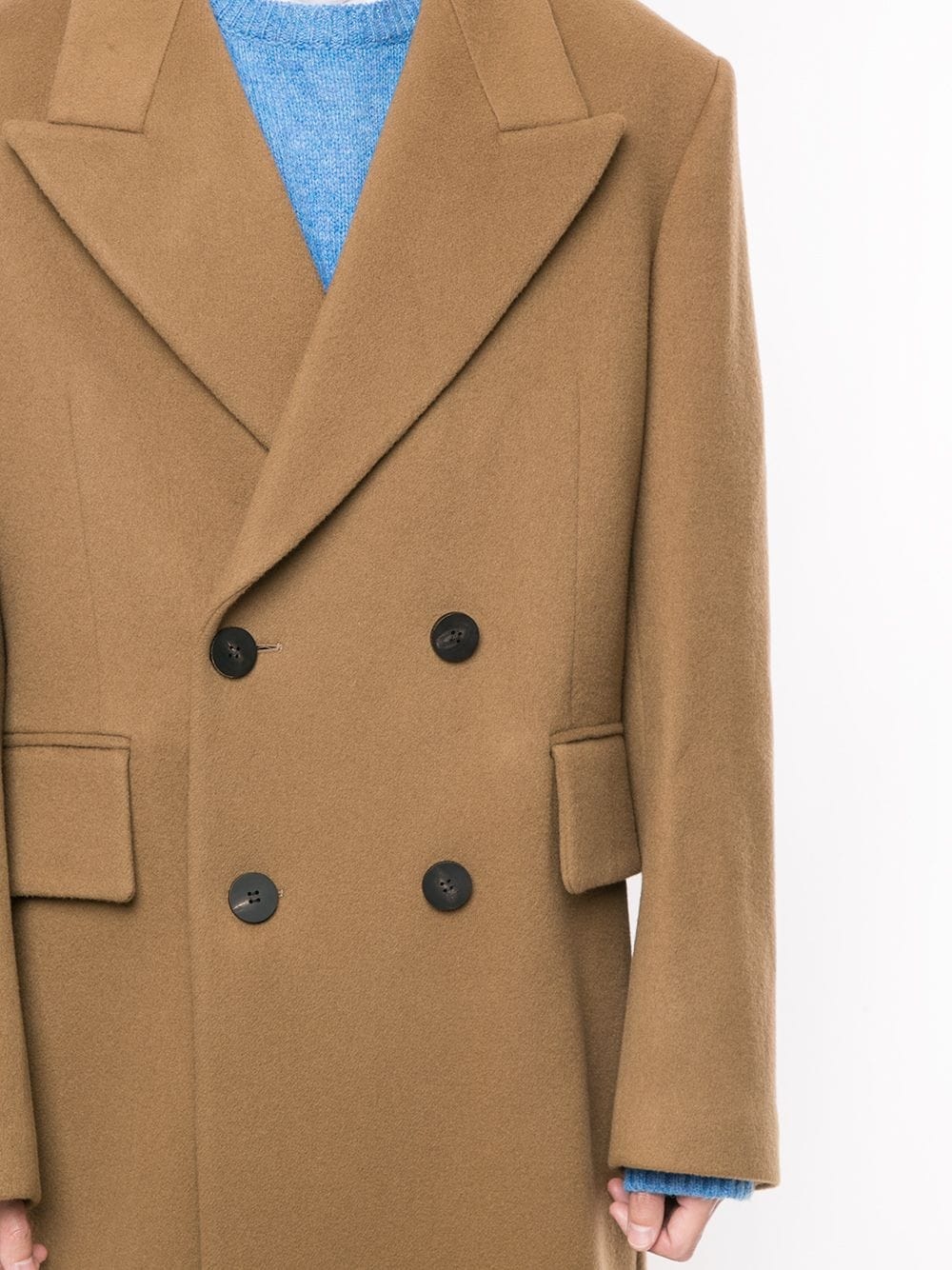 double-breasted tailored coat - 5