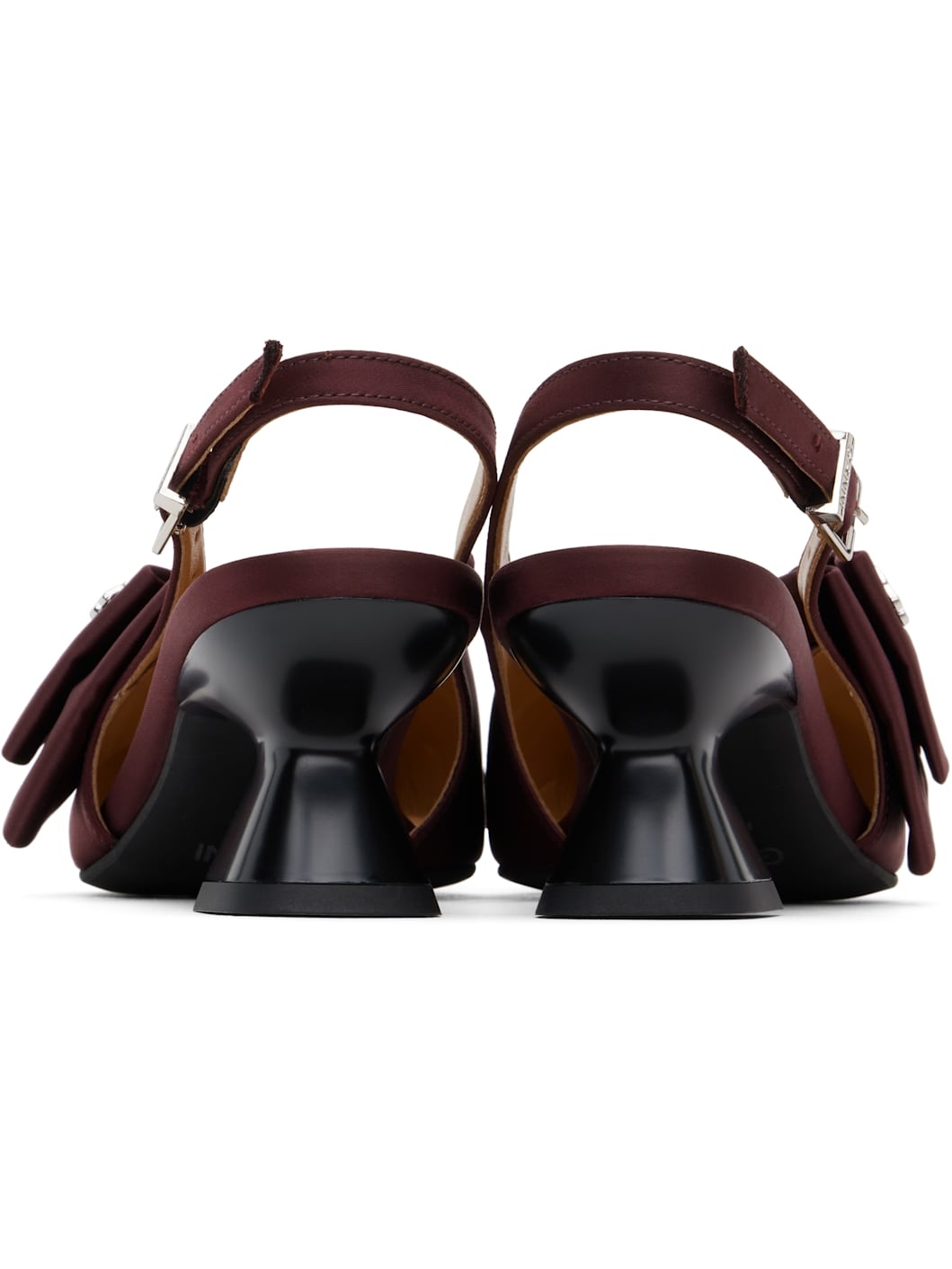Burgundy Bow Kitten Heels - 2