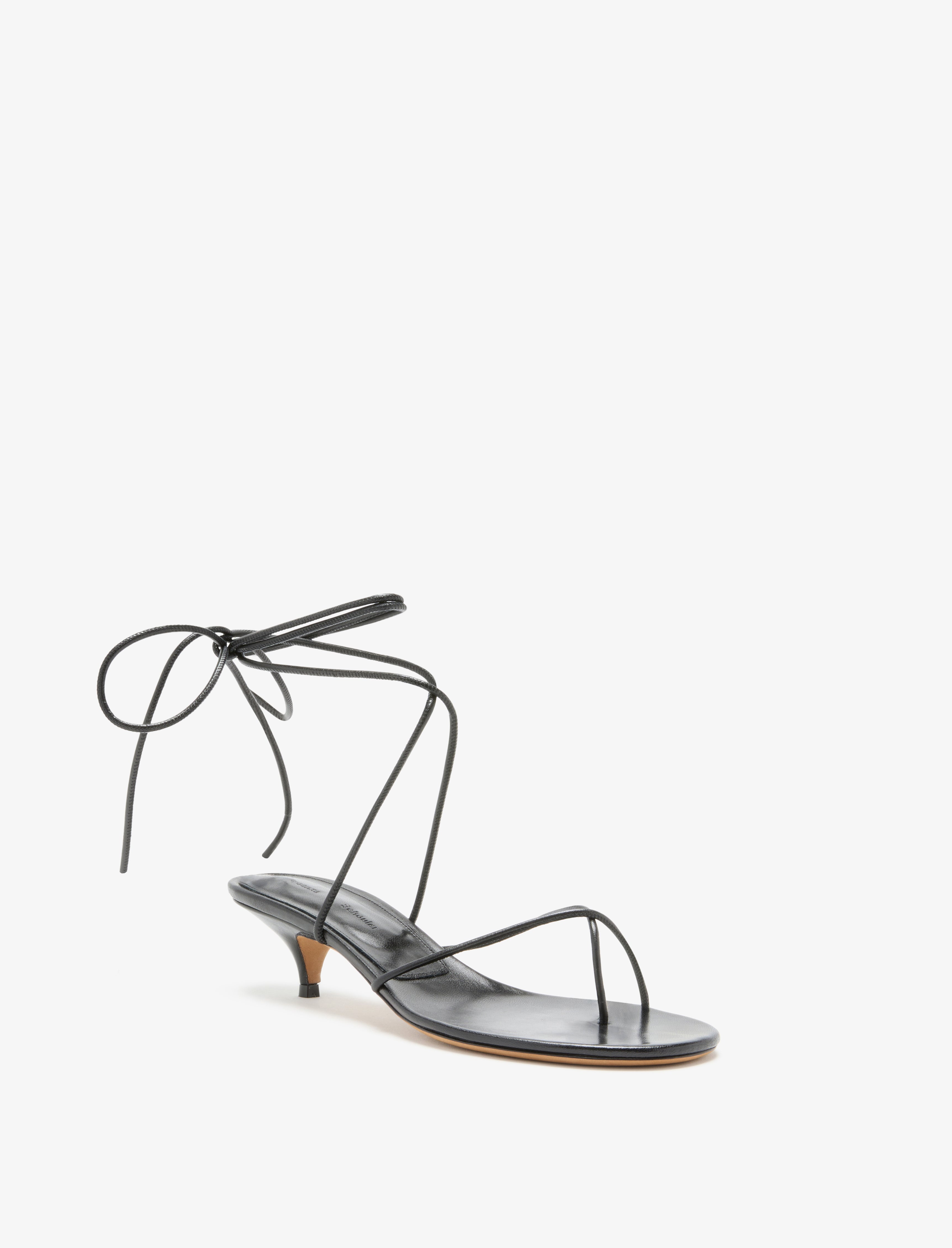 Slash Tie Sandals in Capretto Leather - 2