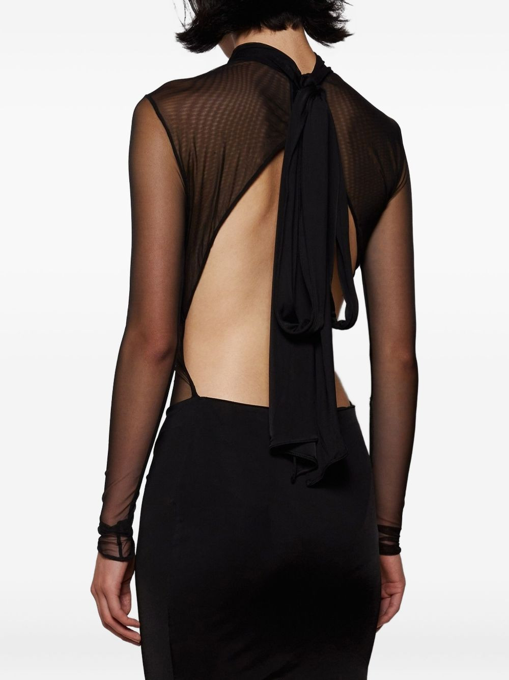 open-back mesh mini dress - 5