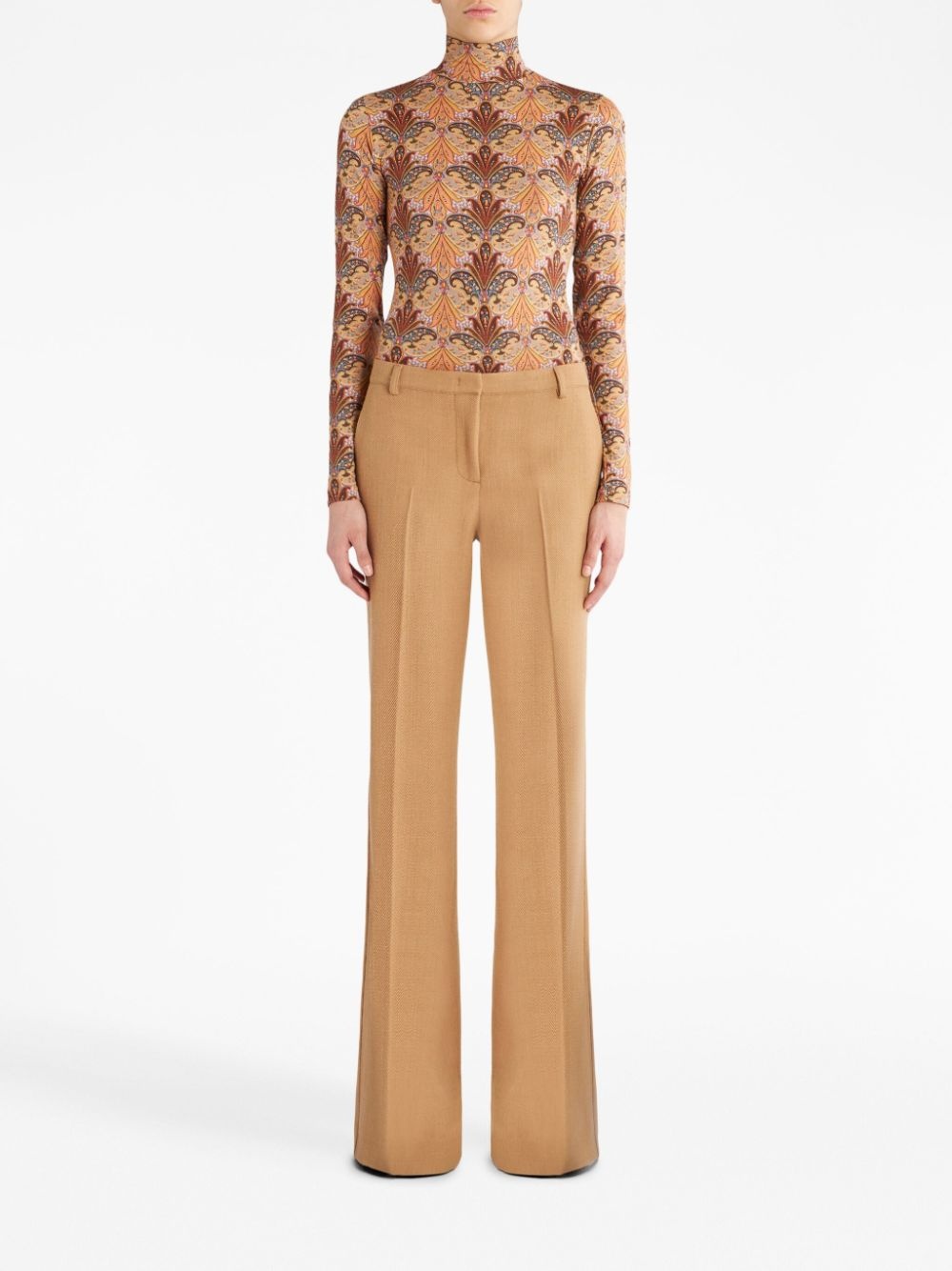 pressed-crease flared trousers - 2