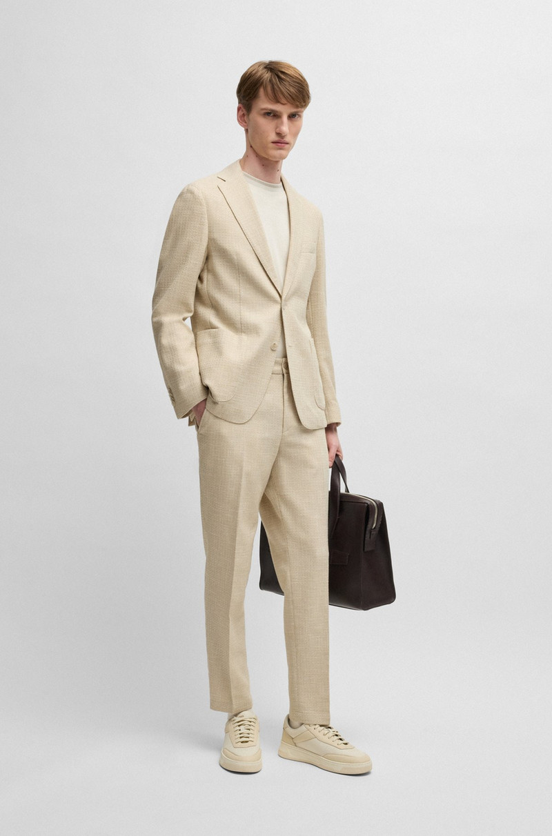 BOSS MERCERIZED-COTTON SLIM-FIT T-SHIRT WITH COLLAR STRIPE outlook