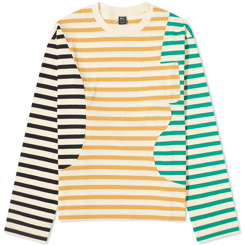 Brain Dead Organic Panel Stripe Long Sleeve T-Shirt 1