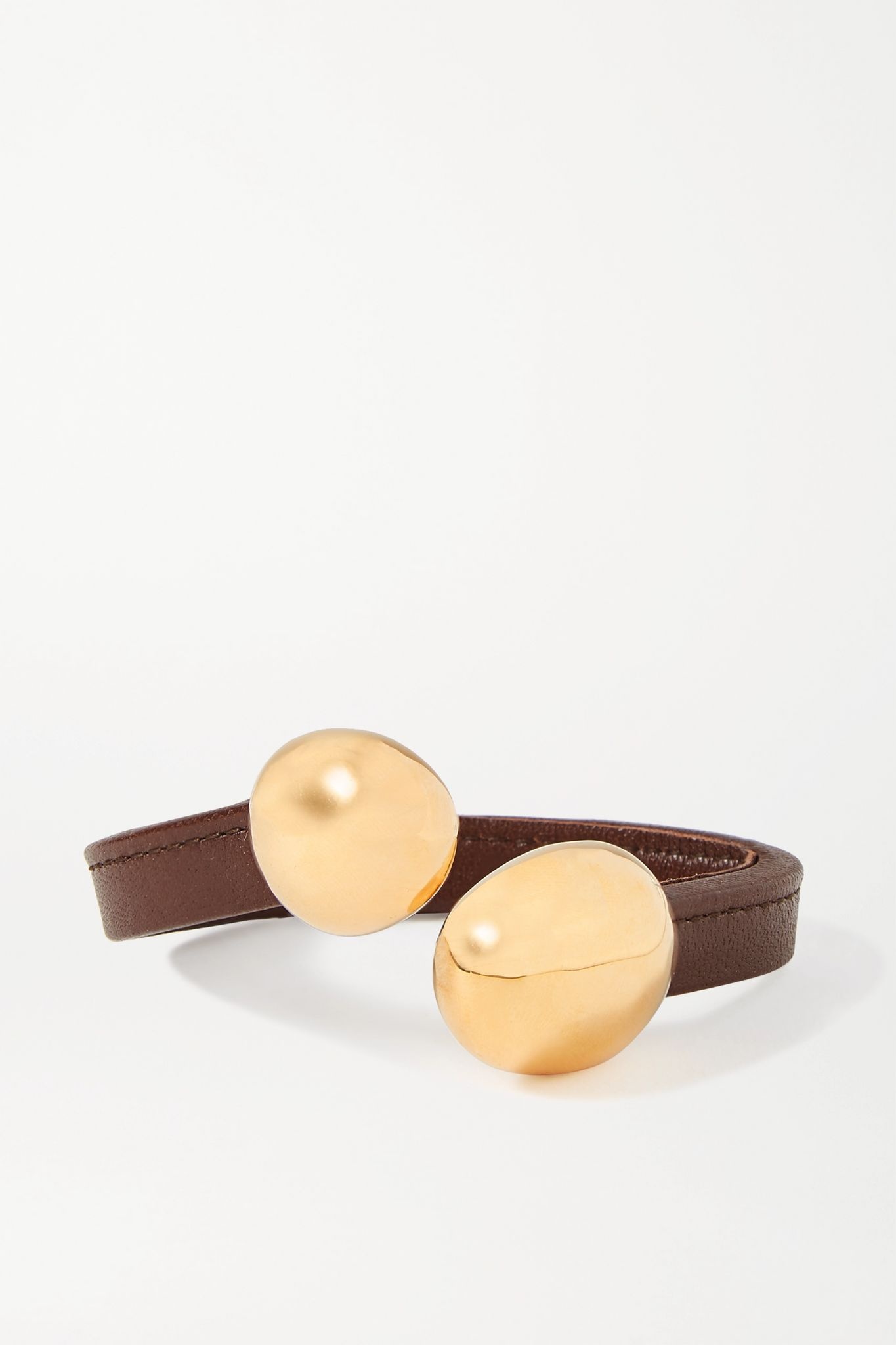 Leather and gold-tone cuff - 1