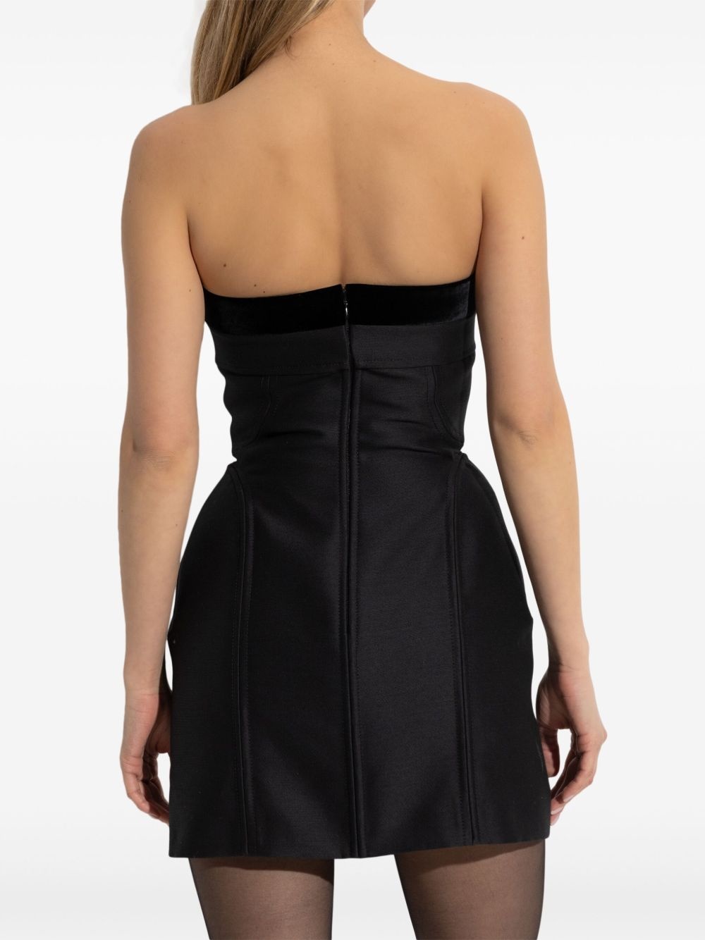 strapless mini dress - 4