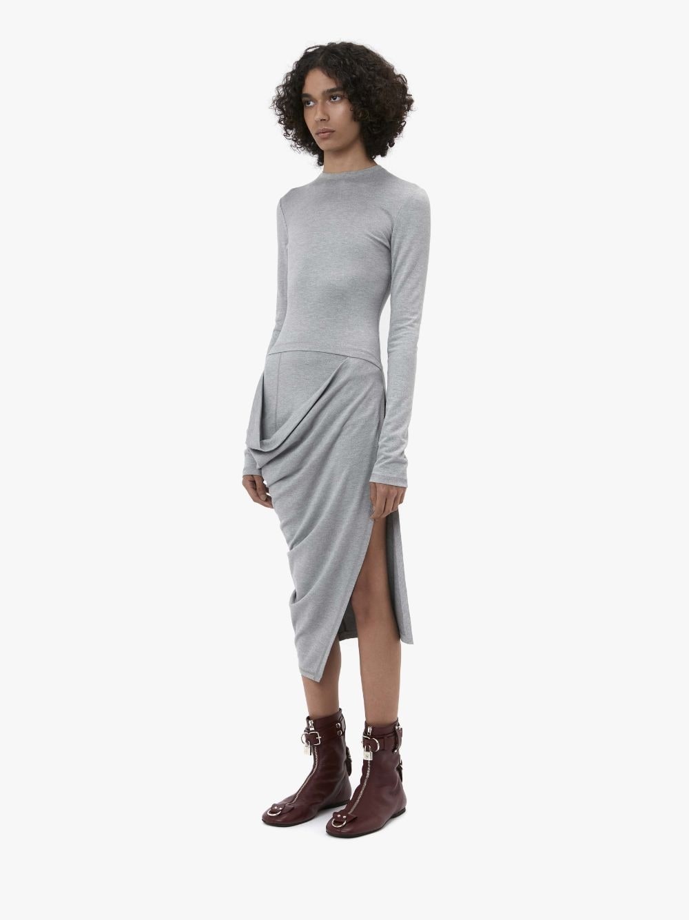 ASYMMETRIC DRAPED DRESS - 4