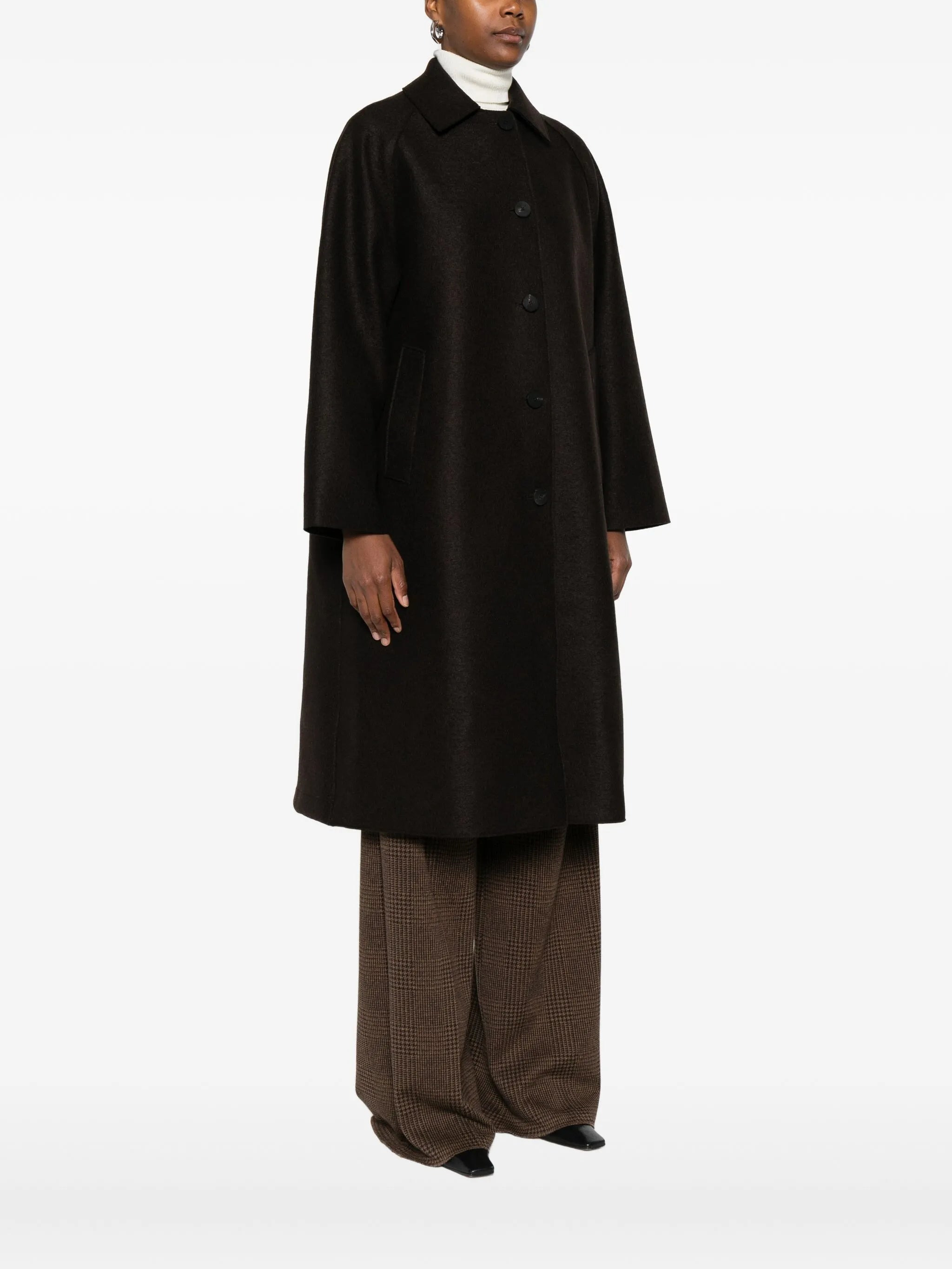 Harris Wharf London Balmacaan Button-front Raglan-sleeve Coat - 3