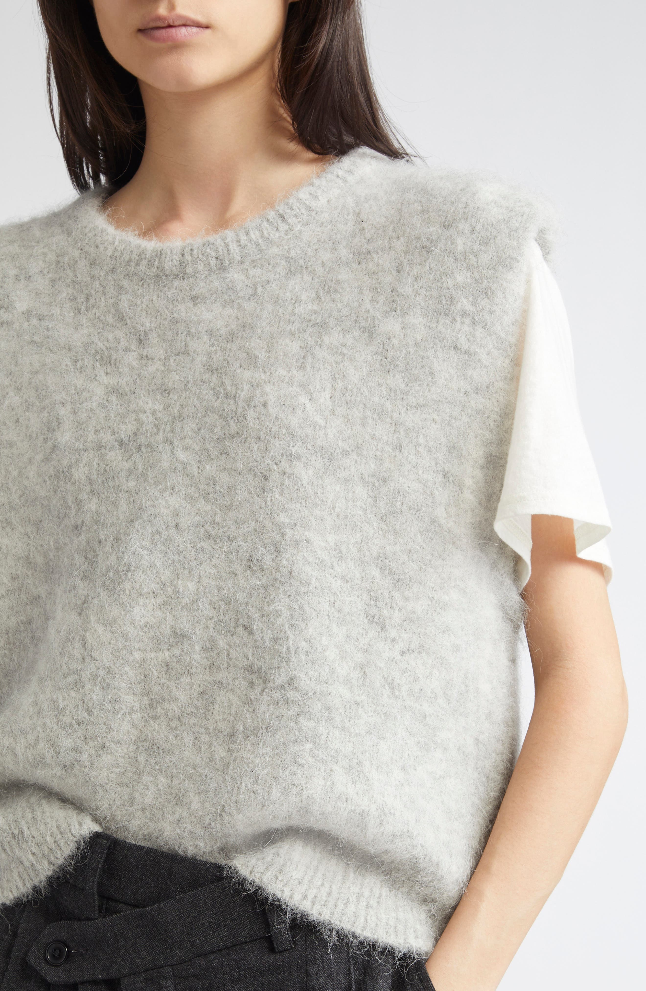 R13 Deep Armhole Sweater Vest in Light Heather Grey at Nordstrom - 5