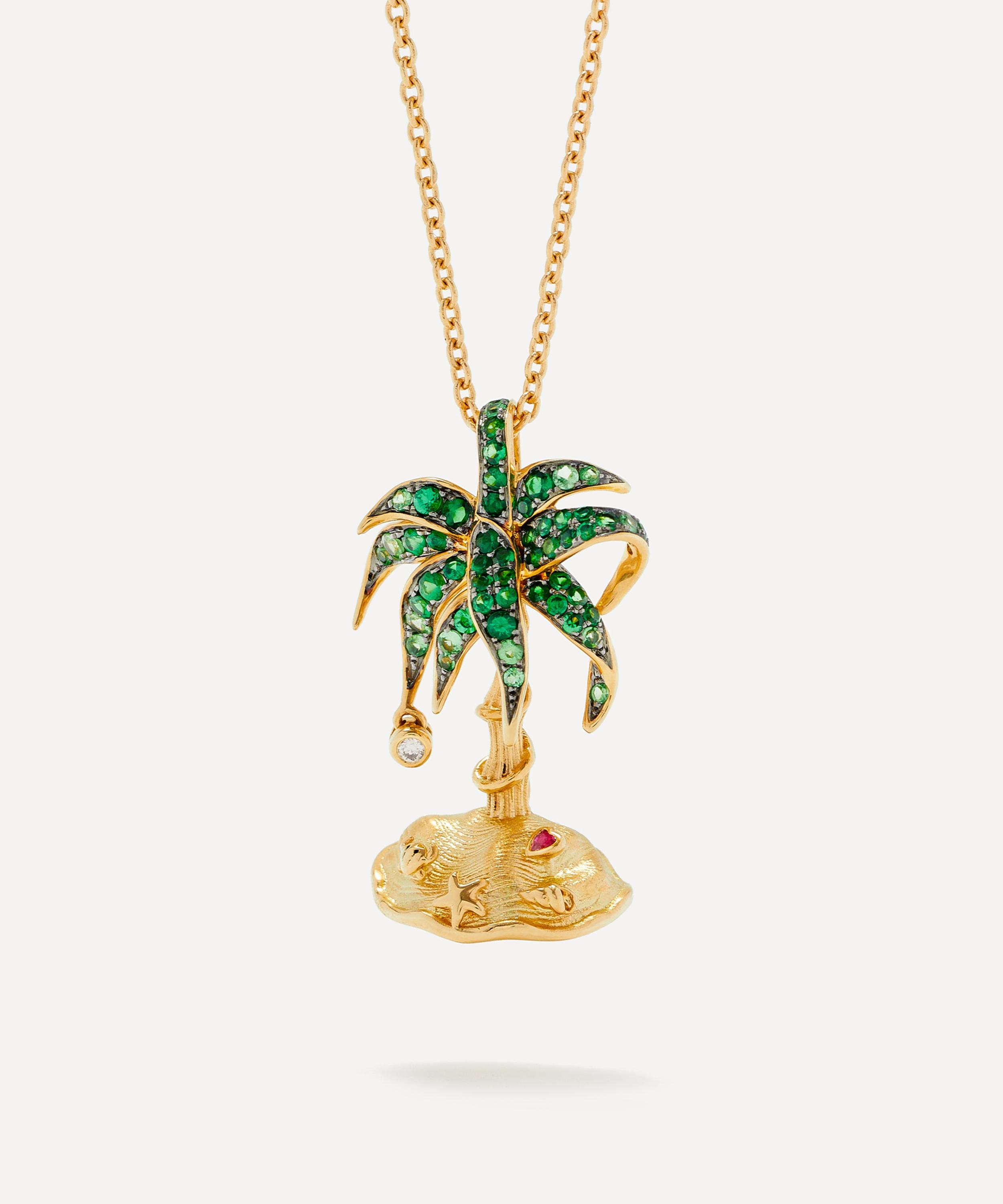 18ct Gold Paradise Island Palm Pendant Necklace - 2