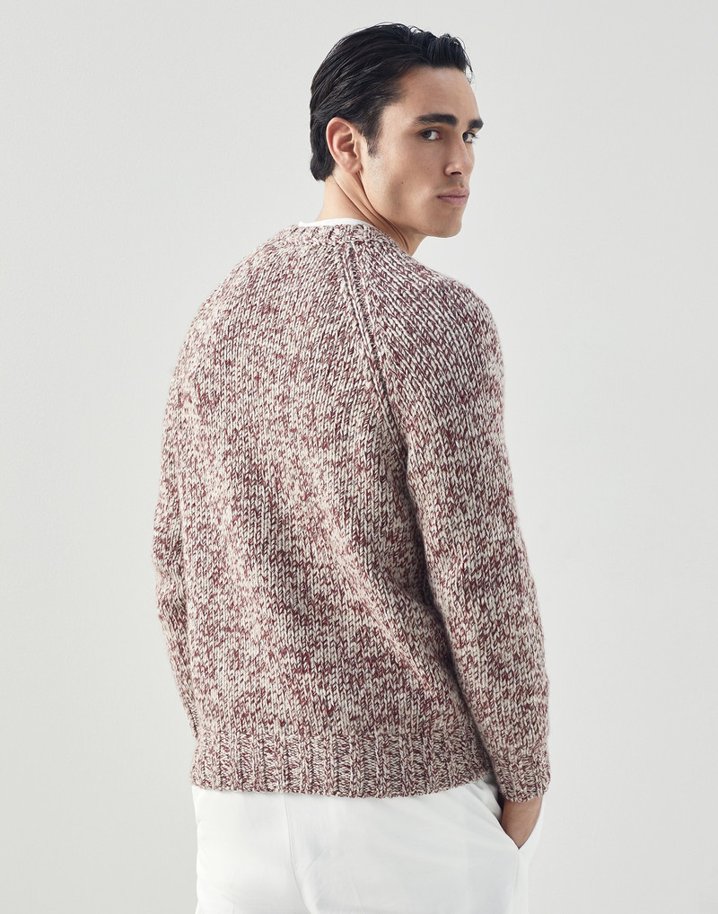 Virgin wool, cashmere and silk chiné sweater with raglan sleeves 2