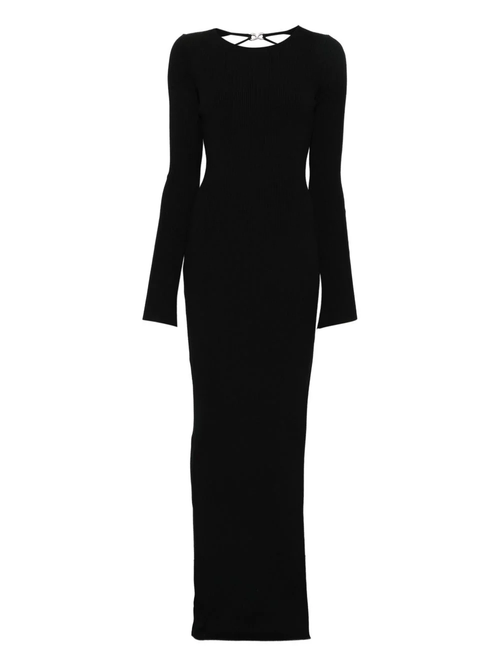 ribbed long-sleeved maxi dress - 1