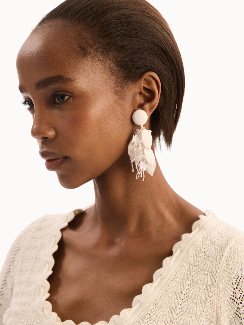 Oscar de la Renta RAFFIA TASSEL BOUQUET CLIP-ON EARRINGS outlook