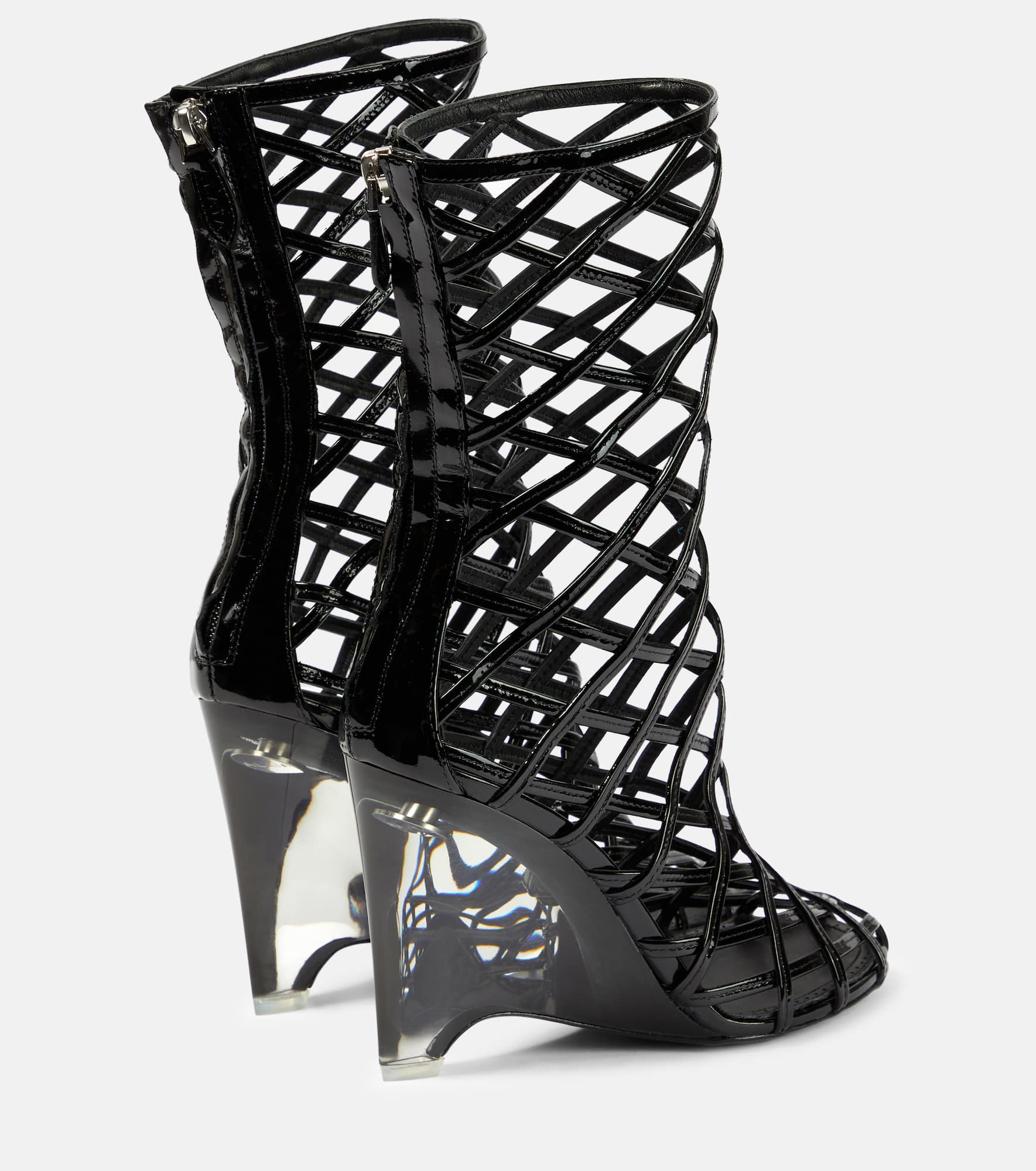 Leather wedge ankle boots - 3