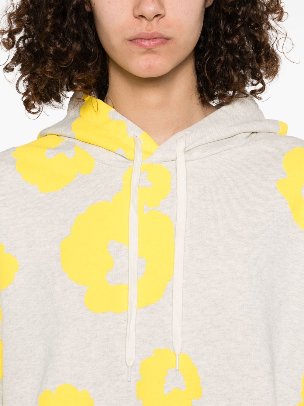flowers hoodie mini dress - 5