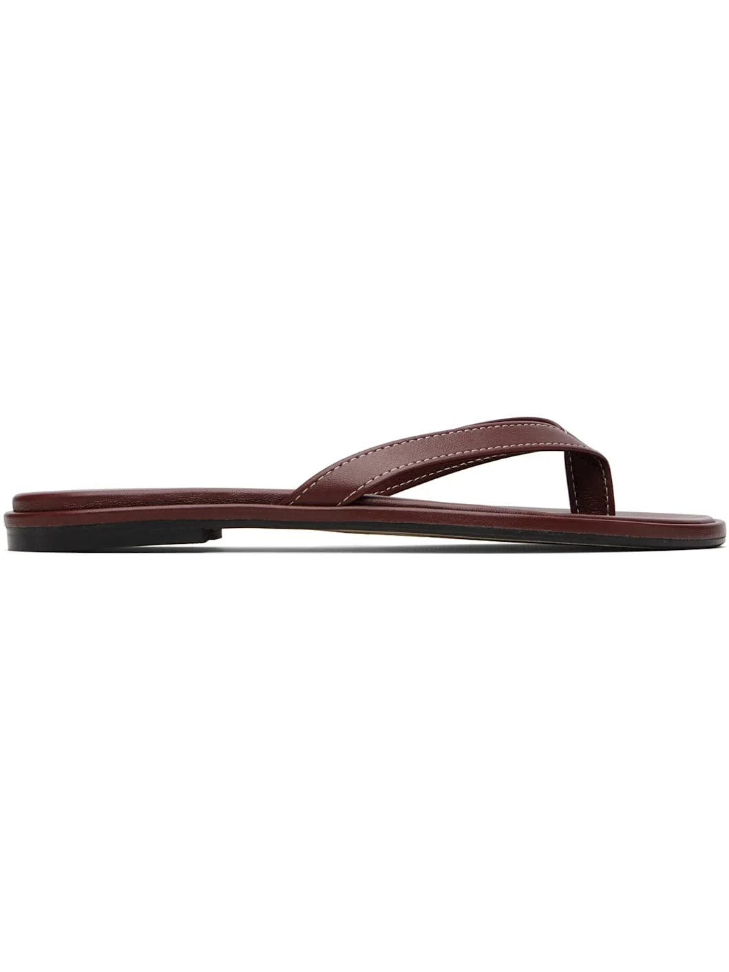 Burgundy Melody Leather Thong Sandals - 1