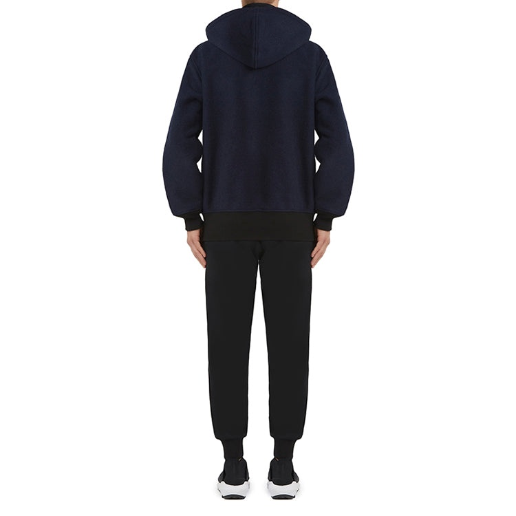 Men's Y-3 Colorblock Long Sleeves Hooded Jacket Black DP0495 - 4
