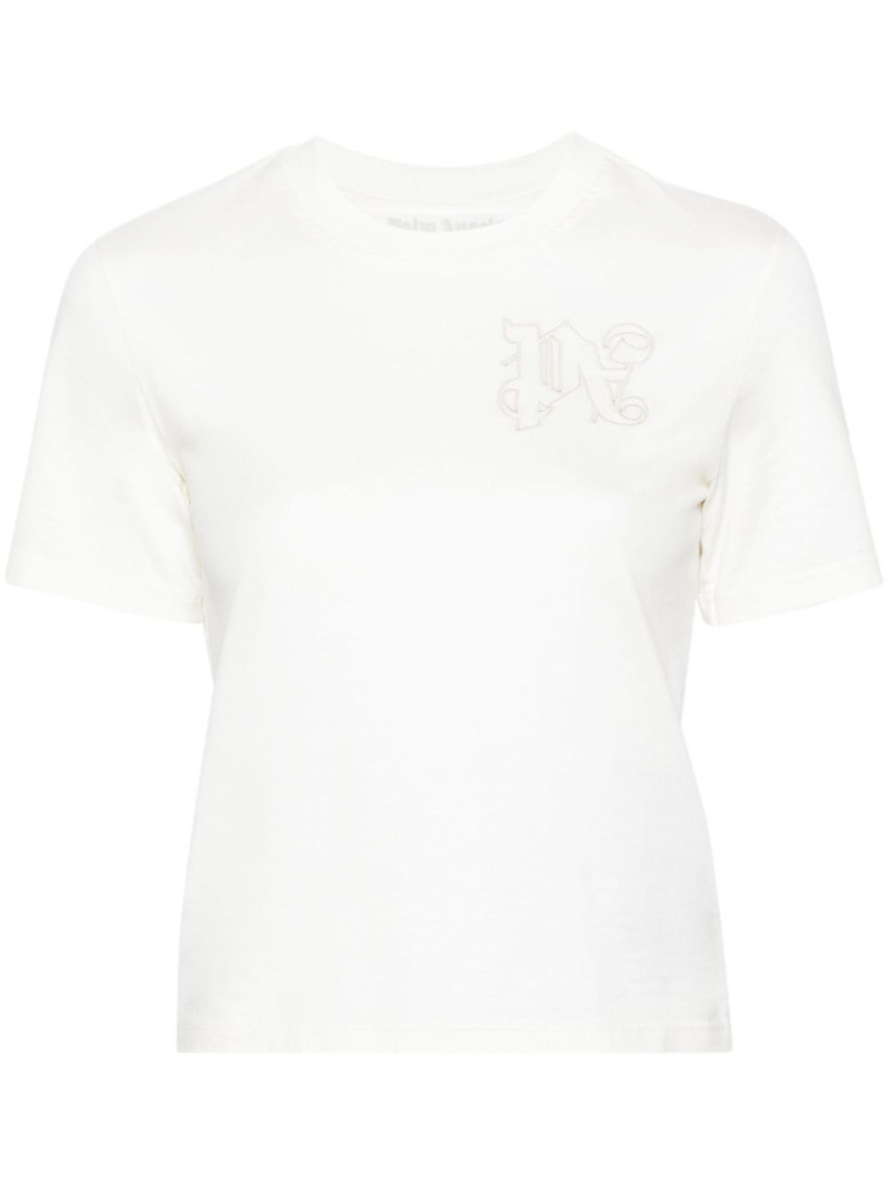 logo-embroidered cotton T-shirt 1