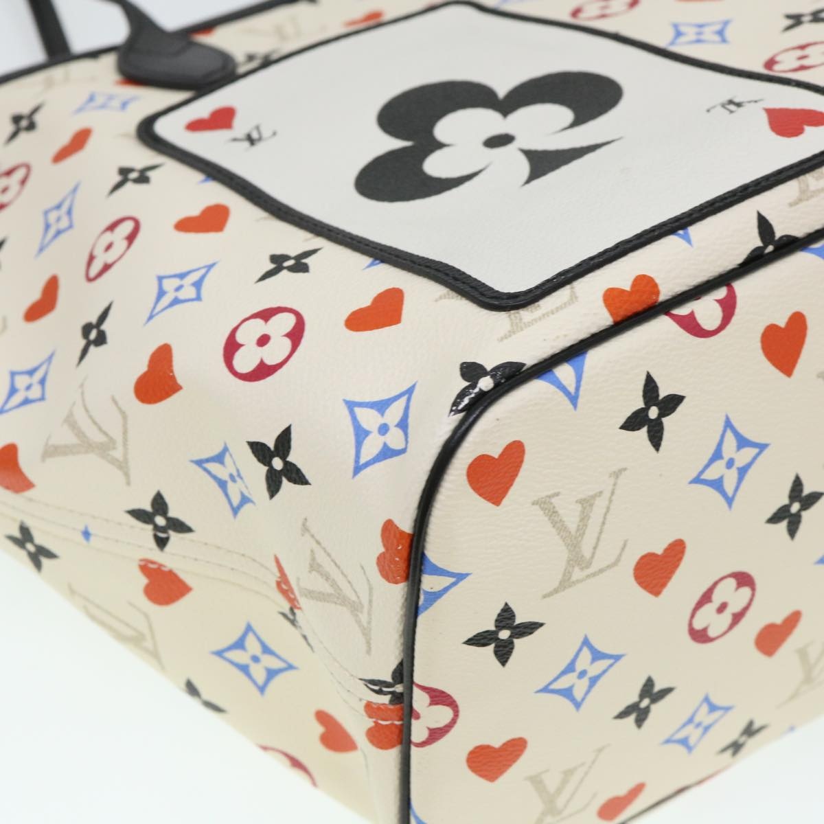 LOUIS VUITTON Monogram Game Neverfull MM Tote Bag White M57462 - 9