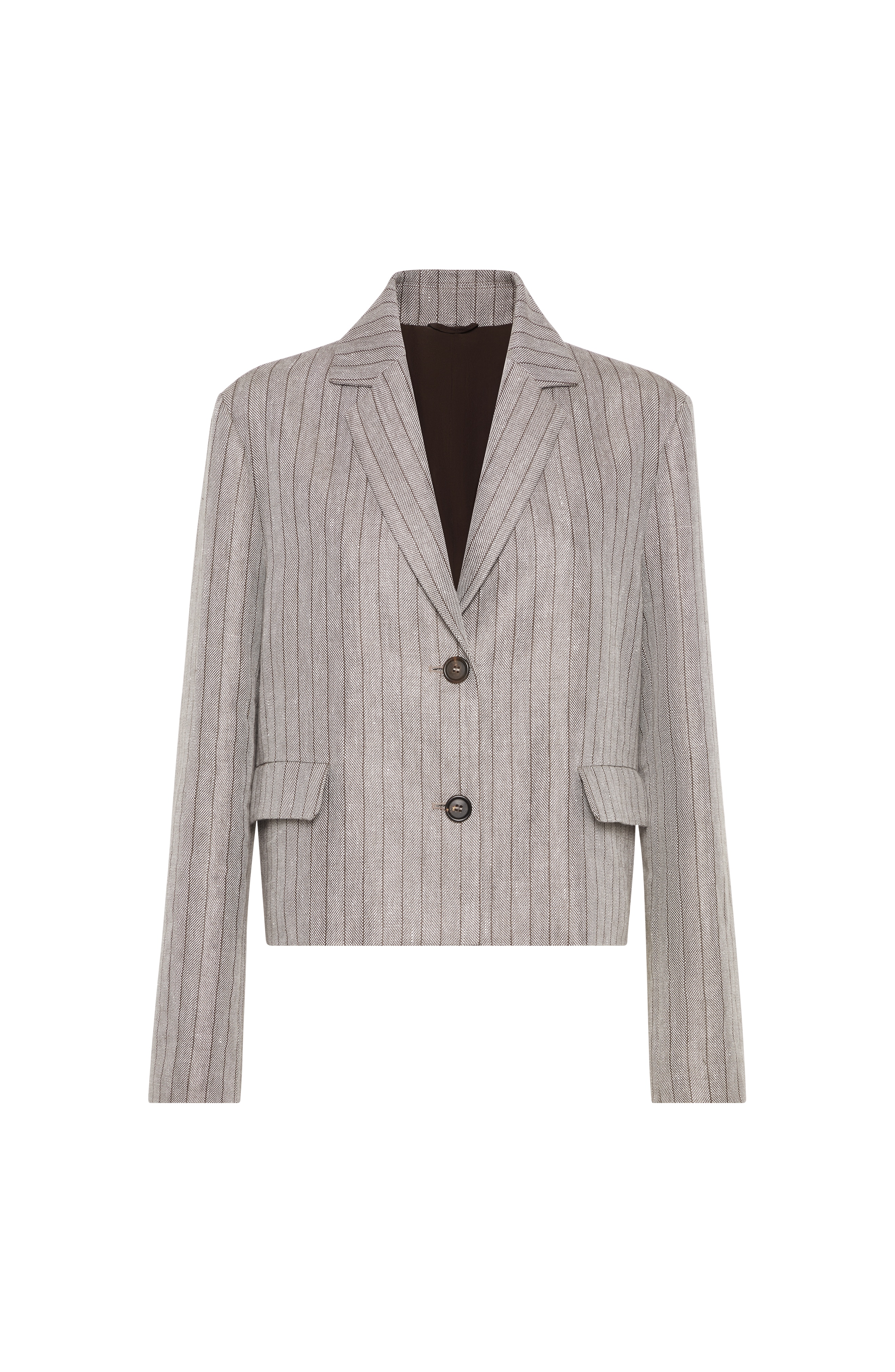Brunello Cucinelli Cropped blazer with monili in Grey at Nordstrom - 1
