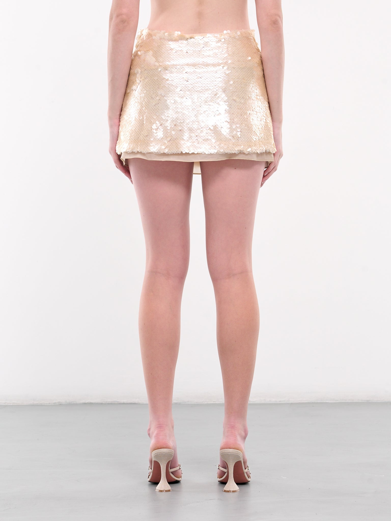 Lace Detailed Sequin Skirt - 3