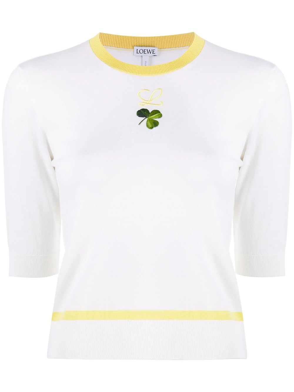 Shamrock embroidered knitted top - 1