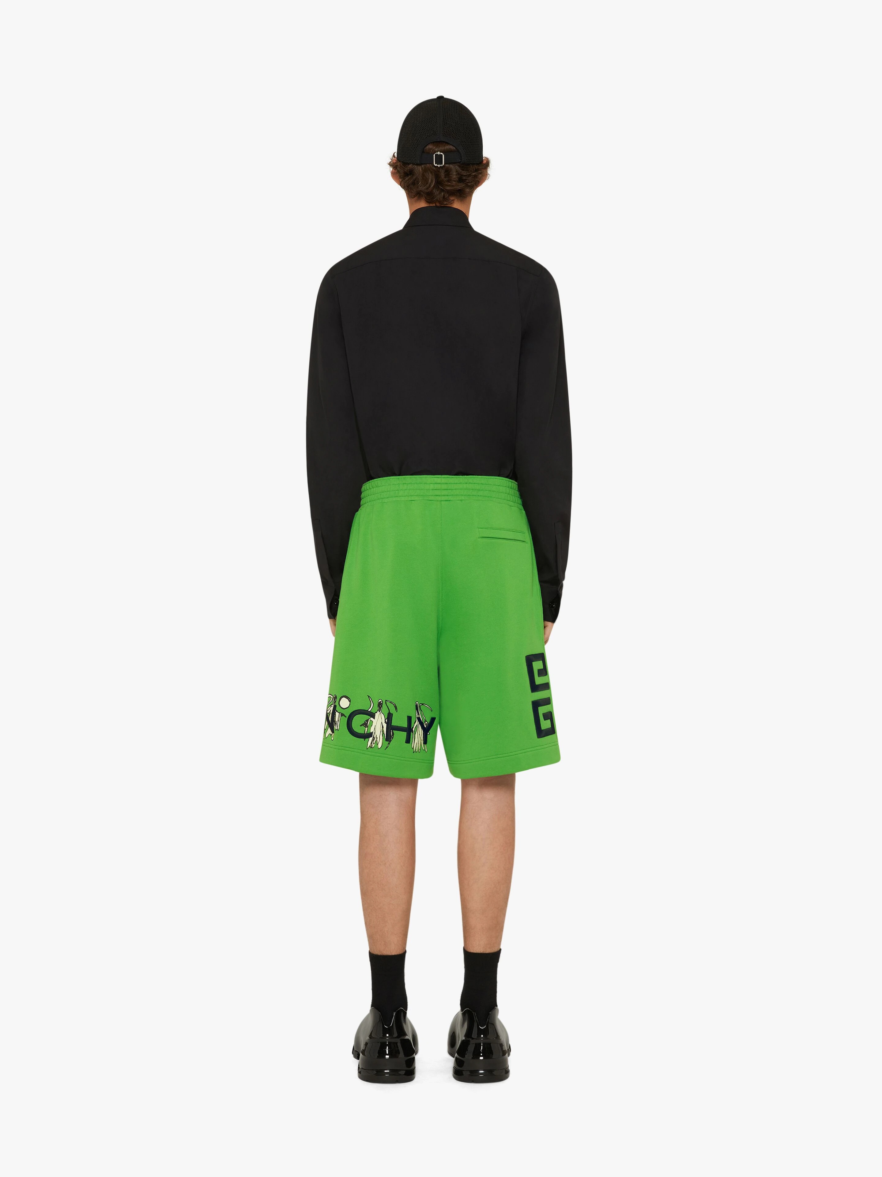 BERMUDA IN GIVENCHY 4G EMBROIDERED FELPA WITH REAPER PRINT - 4