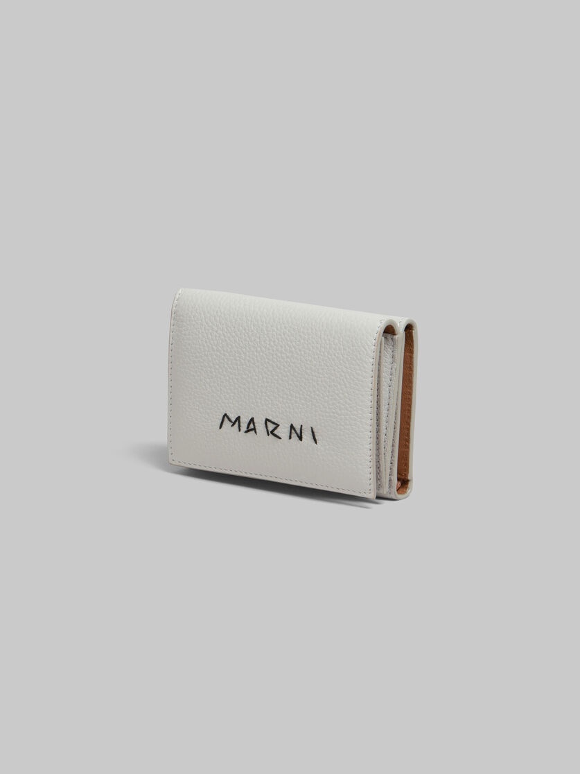 GREY LEATHER TRIFOLD WALLET WITH MARNI MENDING - 5