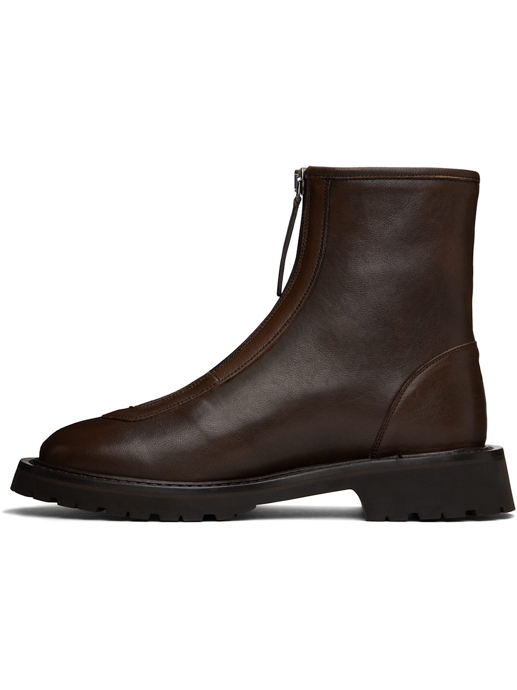 Brown Zipper Boots - 3