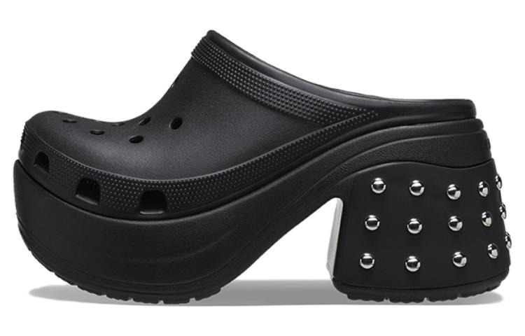 (WMNS) Crocs Siren Studded Clogs 'Black' 209017 - 2