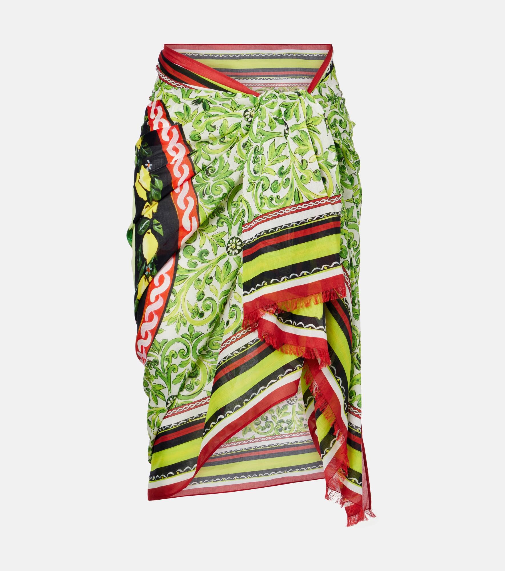 Printed cotton beach cover-up - 1