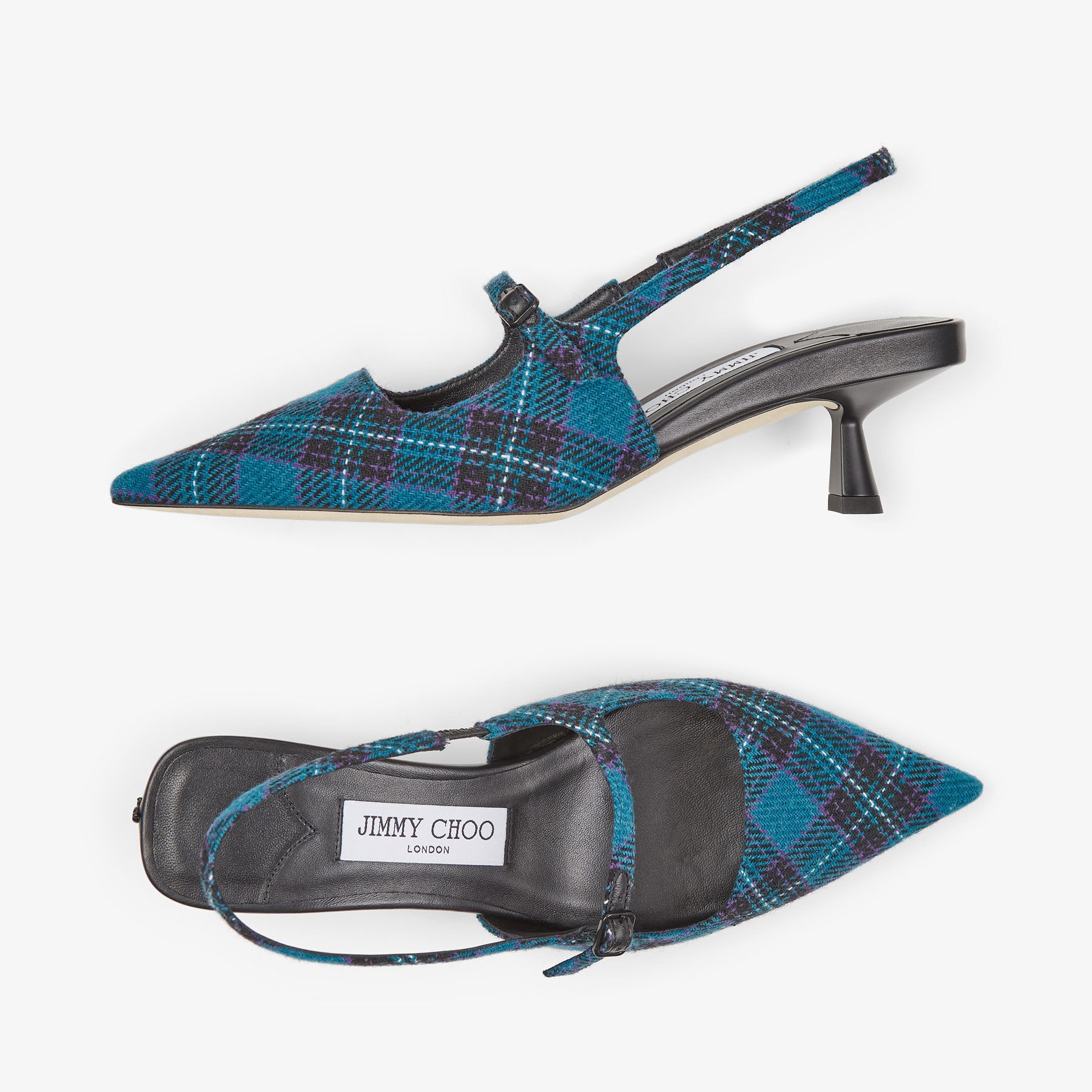 Didi 45
Peacock Tartan Fabric Pointed Pumps - 4