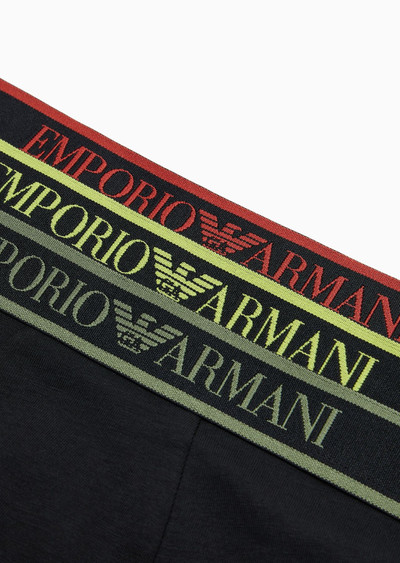 EMPORIO ARMANI Three-pack of boxer briefs with core logo waistband outlook