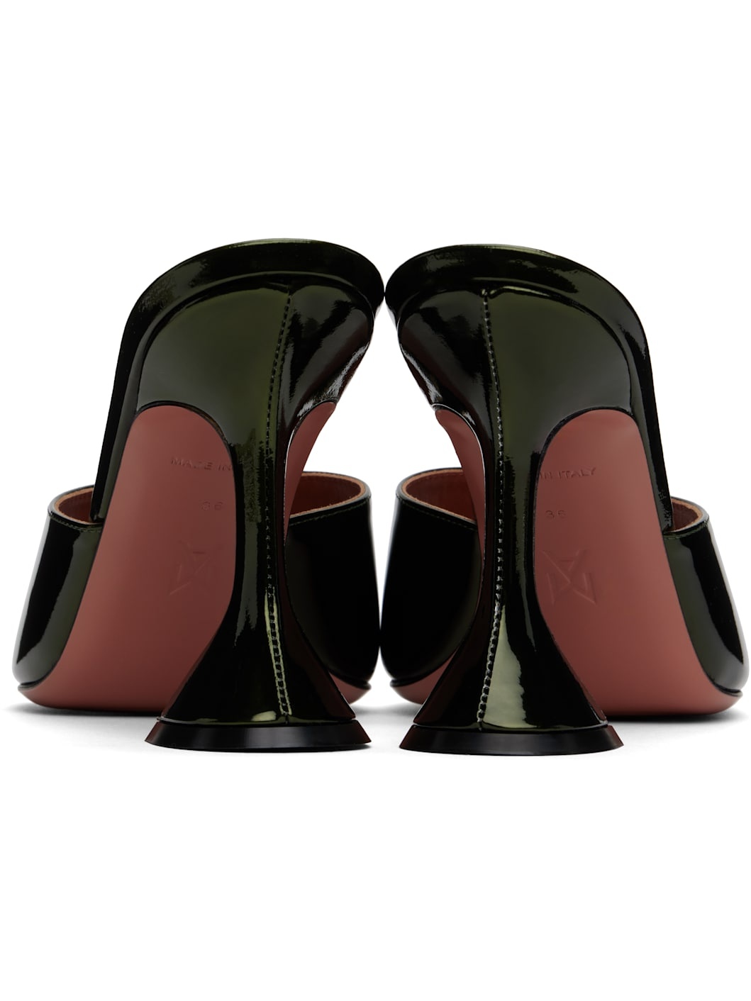 Green Lupita Slipper Heeled Sandals - 2