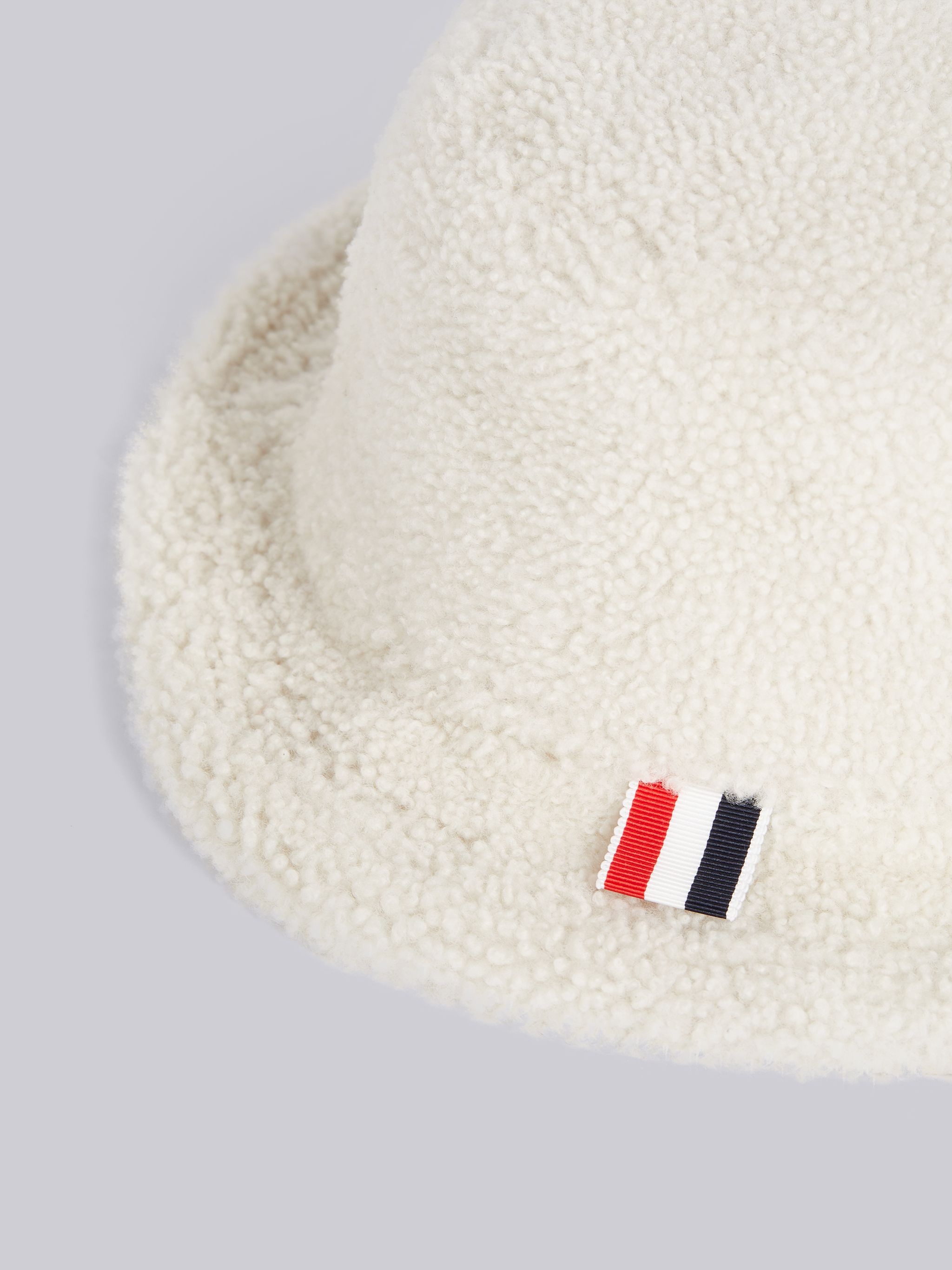 White Shearling Bucket Hat - 2